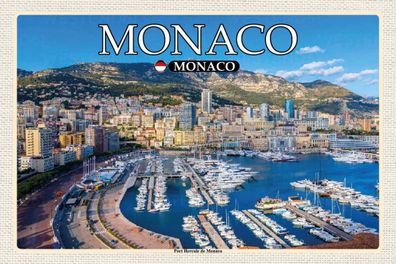 Holzschild 18x12 cm - Monaco Monaco Port Hercule de Monaco