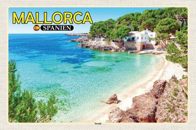 Blechschild 18x12 cm - Mallorca Spanien Strand Meer