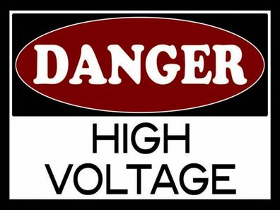 Holzschild 30x40 cm - Danger high voltage