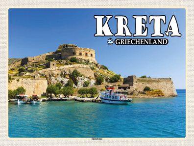 Blechschild 30x40 cm - Kreta Griechenland Spinalonga Insel