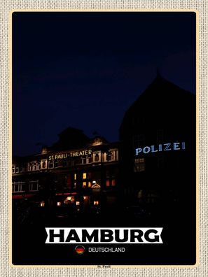 Holzschild 30x40 cm - Hamburg St. Pauli Theater