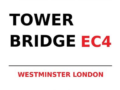 Holzschild 30x40 cm - London Westminster Tower Bridge EC4