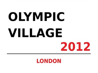 Holzschild 30x40 cm - London Olympic Village 2012