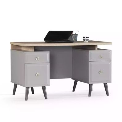 Computertisch Schreibtisch Kinderschreibtisch Holz Grau Tisch Design