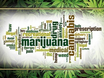 Blechschild 30x40 cm - Cannabis Marijuana therapy pain smoke