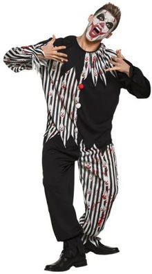 Blutiger Clown Kostüm unisex schwarz/ weiß Größe 54/56 (XL)