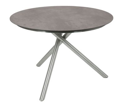 Tisch SIENNA rund; Edelstahl / Kunststoff HPL, grau