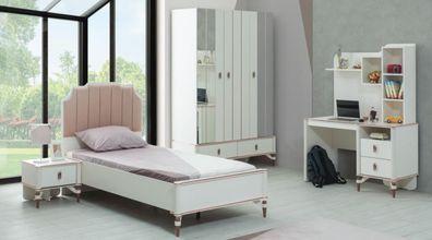Luxus Kinderbett Komplette Kindermöbel Rosa Holz Set 4tlg Mädchen Neu