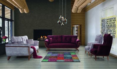Wohnzimmer Sofagarnitur 3 3 1 1 Sitzer Couch Polster Garnitur Textil Design