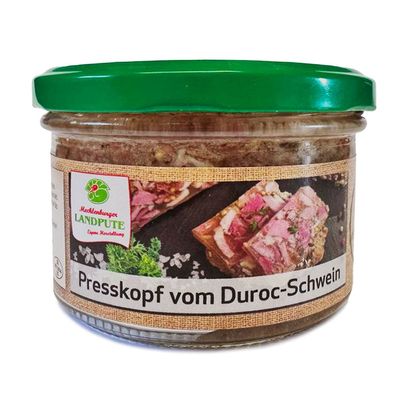 Mecklenburger Landpute Presskopf vom Duroc-Schwein