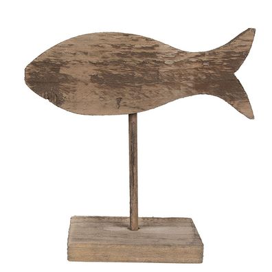 Clayre & Eef Figur Fisch 20 cm Braun Holz (Gr. 20x8x20 cm)