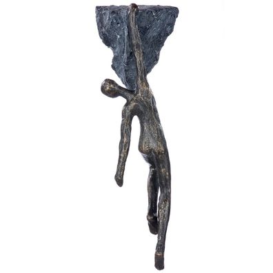 Skulptur "Rückblick", Hänger, Polyresin, 5,5x9x27cm, braun, von Gilde