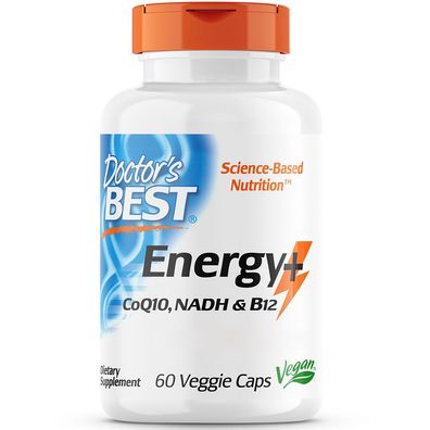 Doctor's Best, Energy + CoQ10, NADH & B12, 60 Veg. Kapseln - Zwei-Tages-Dosis