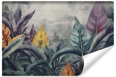 Muralo Vlies Selbstklebende Fototapete tropische Blätter bunte Pflanzen Natur