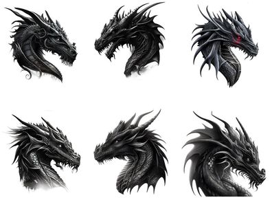Bügelbild Bügelmotiv Drache schwarz Dragon Junge Mädchen verschiedene Größen