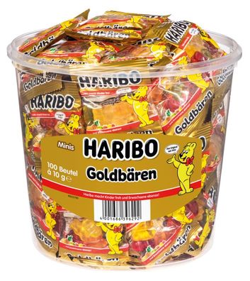 Haribo Goldbären 100 Beutel a 10g Gummibärchen Karneval Fasching