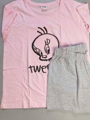 NEU Looney Tunes "Tweety" kurzer Schlafanzug Shorty Set Pyjama Gr. L
