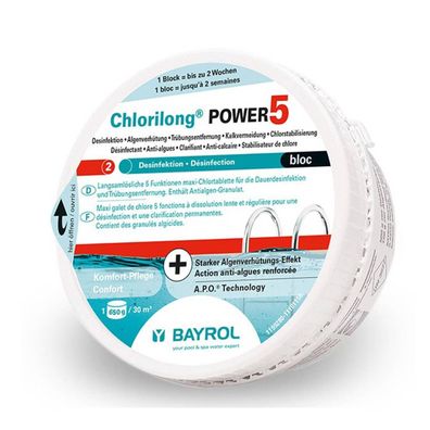Bayrol Chlorilong Power 5 Bloc 650 g 5-fach-Funktion Urlaub Pflege Schwimmbad