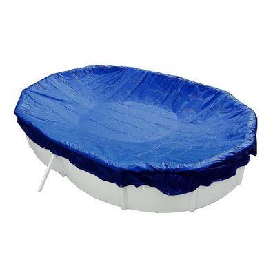 Abdeckplane Oval Blau mit Übermaß Sommer & Winter Pool Schwimmbad