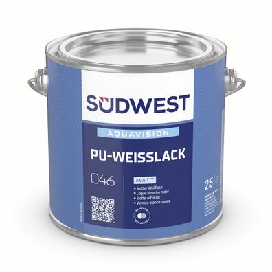 Südwest AquaVision PU-Weißlack Matt 0,75 Liter 9110 Weiß