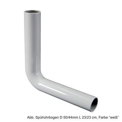 Spülrohrbogen D 50/44mm L 65/35 cm, weiß