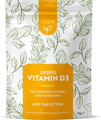 Vitamin D 2000 I.E 400 Sonnenvitamin D3 Tabletten Hochdosiert Immunsystem Winter