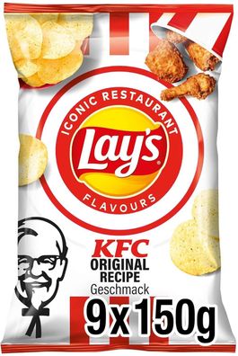 Lay's KFC Kentucky Fried Chicken - Knusprig gewürzte Kartoffelchips 9 x 150 g