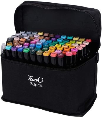 ELOKI 80 Farben Art Marker Ultrafeiner Pastellstift mit Zwei Spitzen Zeichnen