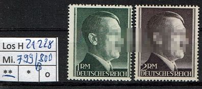 Los H21228: Deutsches Reich Mi. 799/800 B * *