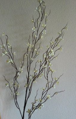 Blütenzweig 90 cm, Farbe Weiß-Creme, künstliche Blumen