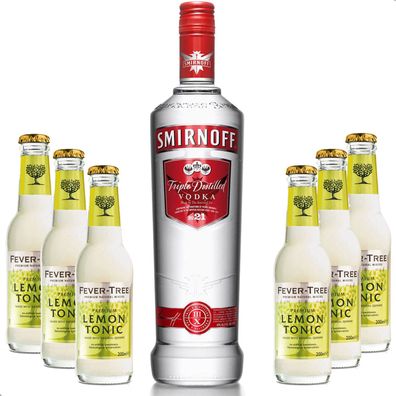 Vodka Lemon Set - Smirnoff Vodka 0,7l 700ml (37,5% Vol) + 6x Fever Tree Lemon T
