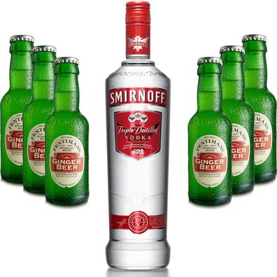 Moscow Mule Set - Smirnoff Vodka 0,7l 700ml (37,5% Vol) + 6x Fentimans Ginger B