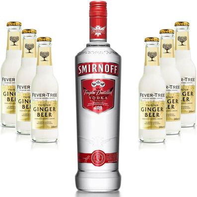 Moscow Mule Set - Smirnoff Vodka 0,7l 700ml (37,5% Vol) + 6x Fever Tree Ginger