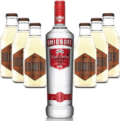 Moscow Mule Set - Smirnoff Vodka 0,7l 700ml (37,5% Vol) + 6x Goldberg Intense G
