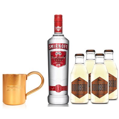 Moscow Mule Set - Smirnoff Vodka 0,7l 700ml (37,5% Vol) + 4x Goldberg Intense G