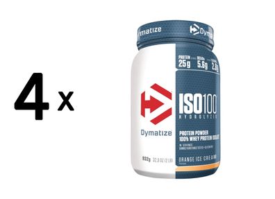 4 x Dymatize ISO 100 (932g) Orange Ice Cream