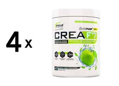 4 x Genius Nutrition CreaF7 (405g) Green Apple
