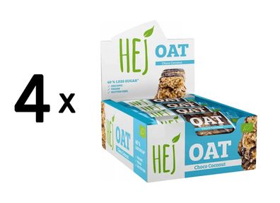 4 x HEJ Natural HEJ Oat Bar Organic (12x45g) Choco Coconut