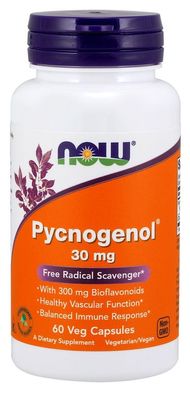 Pycnogenol, 30mg with 300mg Bioflavonoids - 60 vcaps