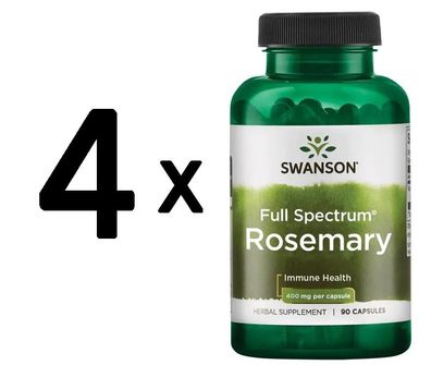 4 x Rosemary, 400mg - 90 caps