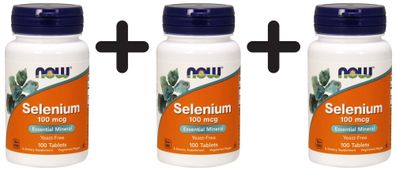 3 x Selenium, 100mcg - 100 tablets