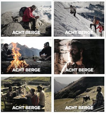 Acht Berge - 6 Original Kino-Aushangfotos - Luca Marinelli - Filmposter