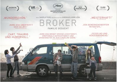 Broker - Familie gesucht - Original Kinoplakat A3 quer - Pressestimmen - Filmposter
