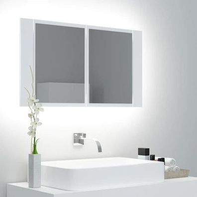 Spiegelschrank Badschrank Weiß 80 * 12 * 45 Cm Acryl