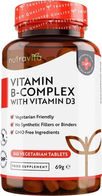 Vitamin B-Komplex Jahresvorrat Alle 8 B-Vitamine in 1 Tablette Hochdosiert 69 g