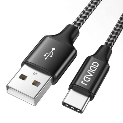 RAVIAD USB C Kable 1M, Schnellladekabel Typ C Ladekabel Nylon Ladekabel USB C