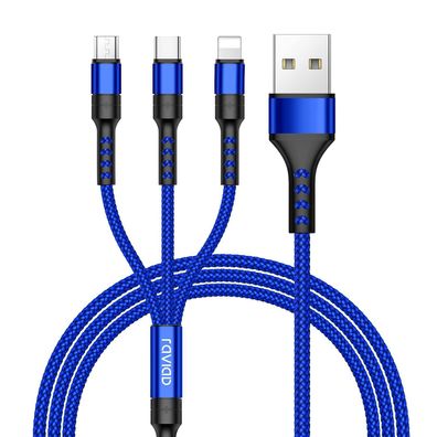 RAVIAD Multi USB Kabel, Universal Ladekabel [1.2M] Nylon Schnell 3 in 1 Mehrfach