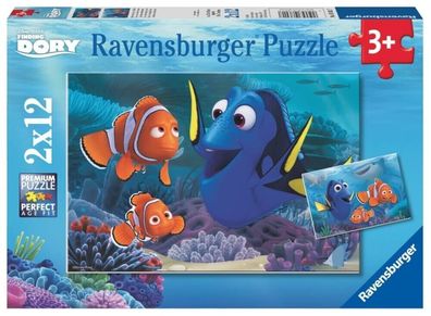 Ravensburger Kinder-Puzzle "Dory unterwegs im Meer" Disney 3+ 2 x 12 Teile NEU