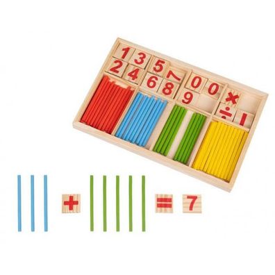 Holz Zählstäbchen Rechenstäbchen Set Lernspielzeug Mathematik Bunt Spielzeug NEU