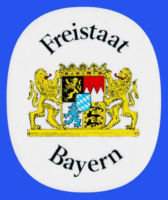 Aufkleber Freistaat Bayern - Sticker für Auto Laptop Wohnung usw. - 90 x 75 mm